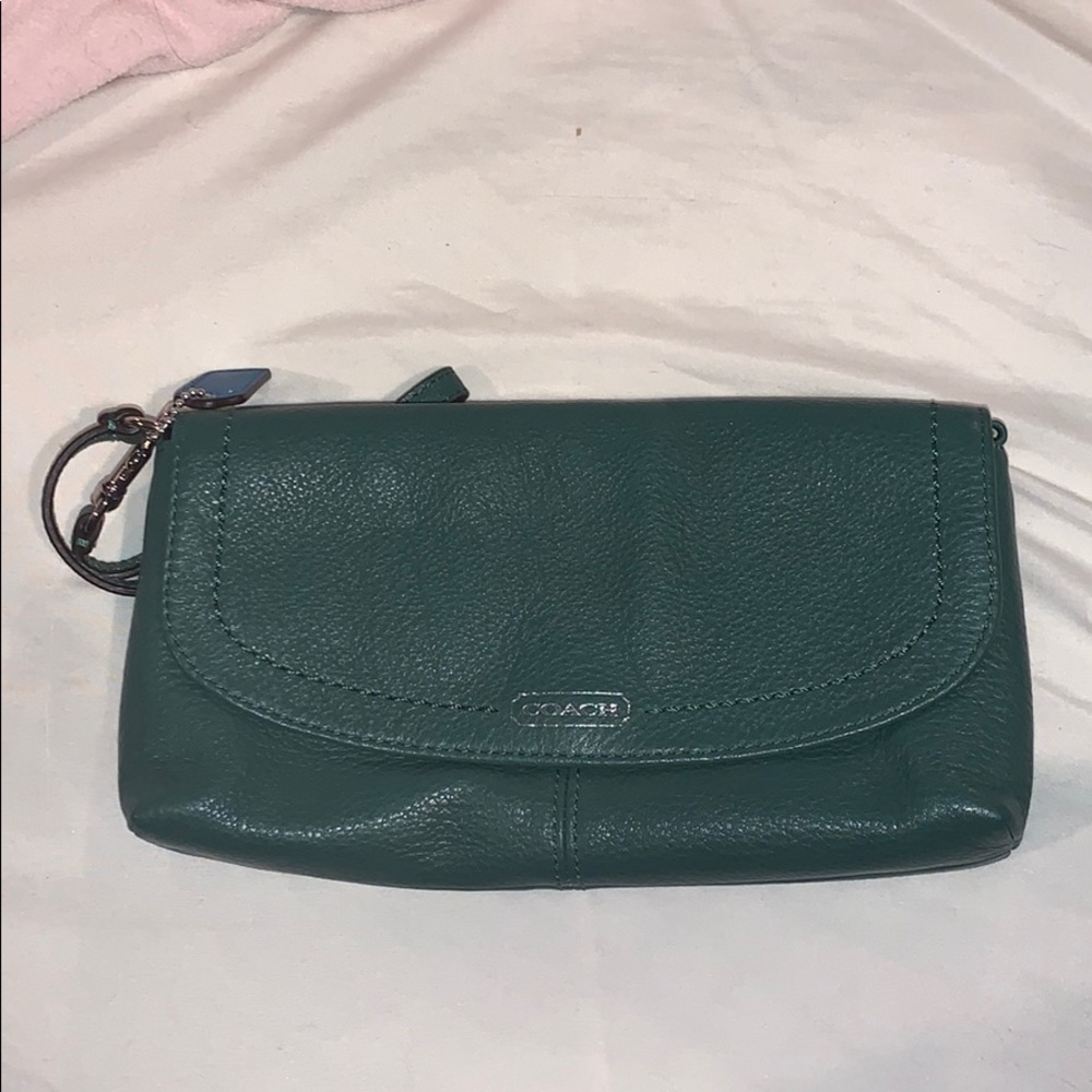 Green Coach Wristlet